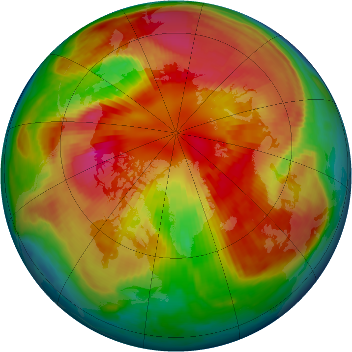 Arctic ozone map for 07 March 1999